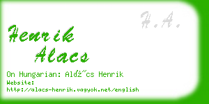 henrik alacs business card